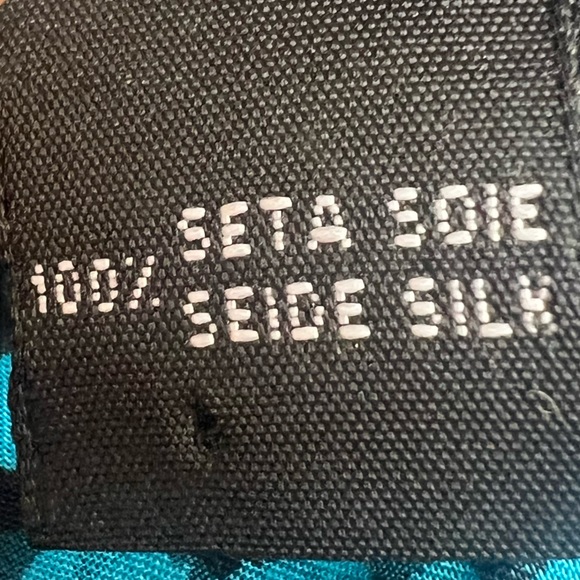 moschino blue heart flower floral silk long rectangle scarf love seide vintage - Picture 4 of 8